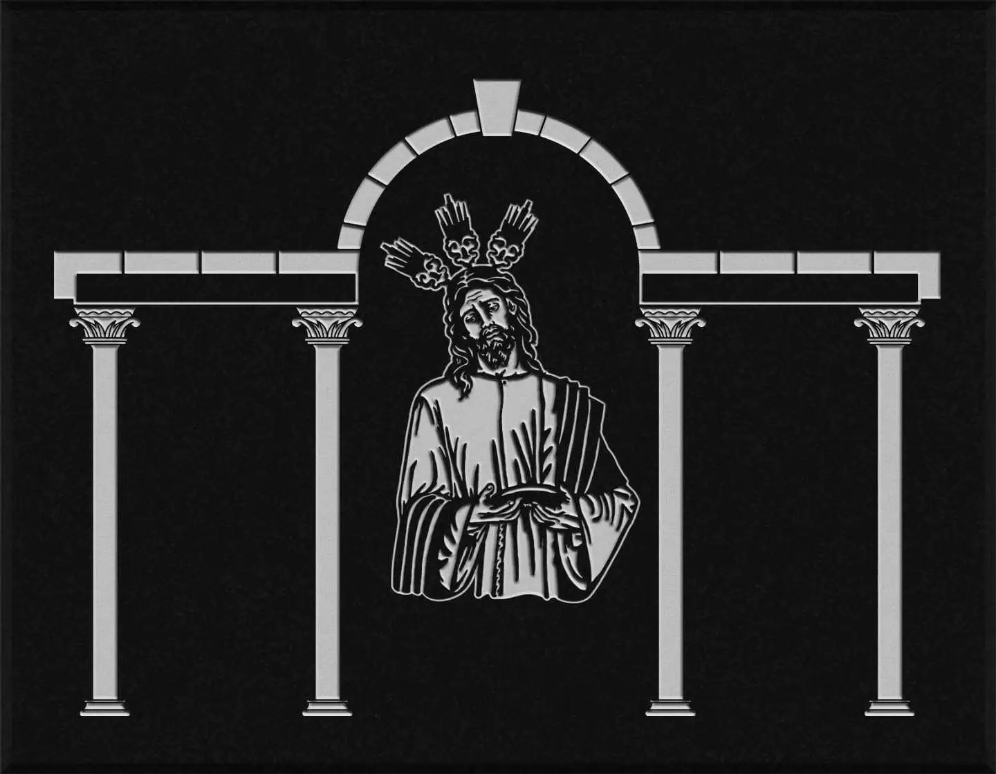 Lápida grabada gran formato Cristo de la Eucaristía G.372