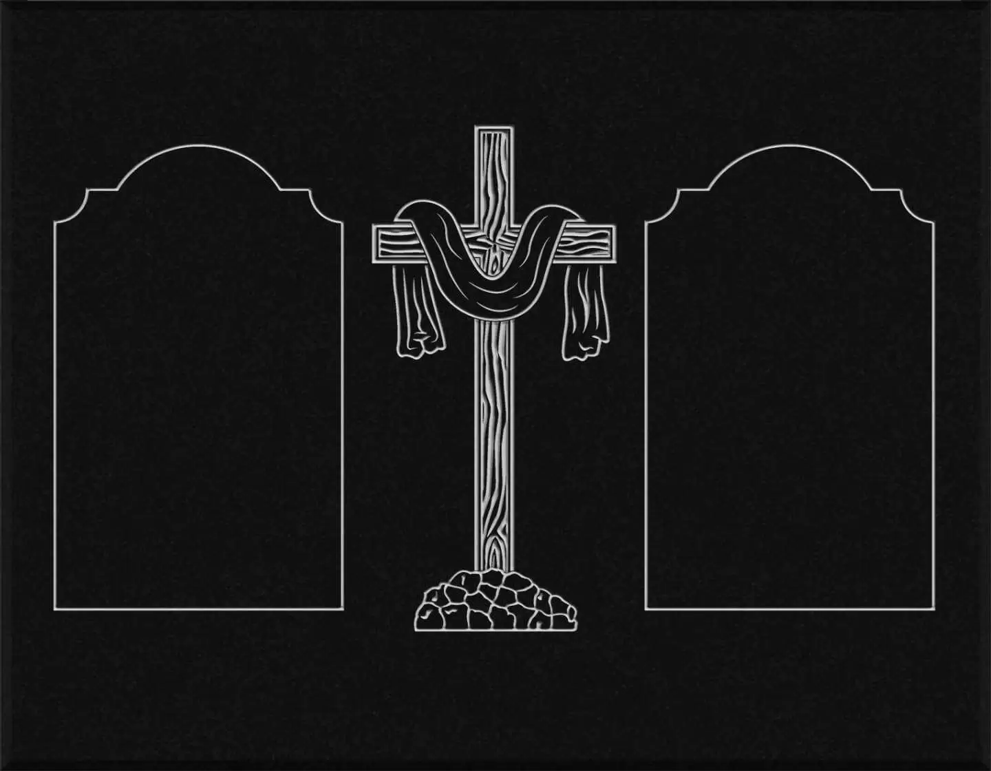 Lápida grabada gran formato cruz G.375