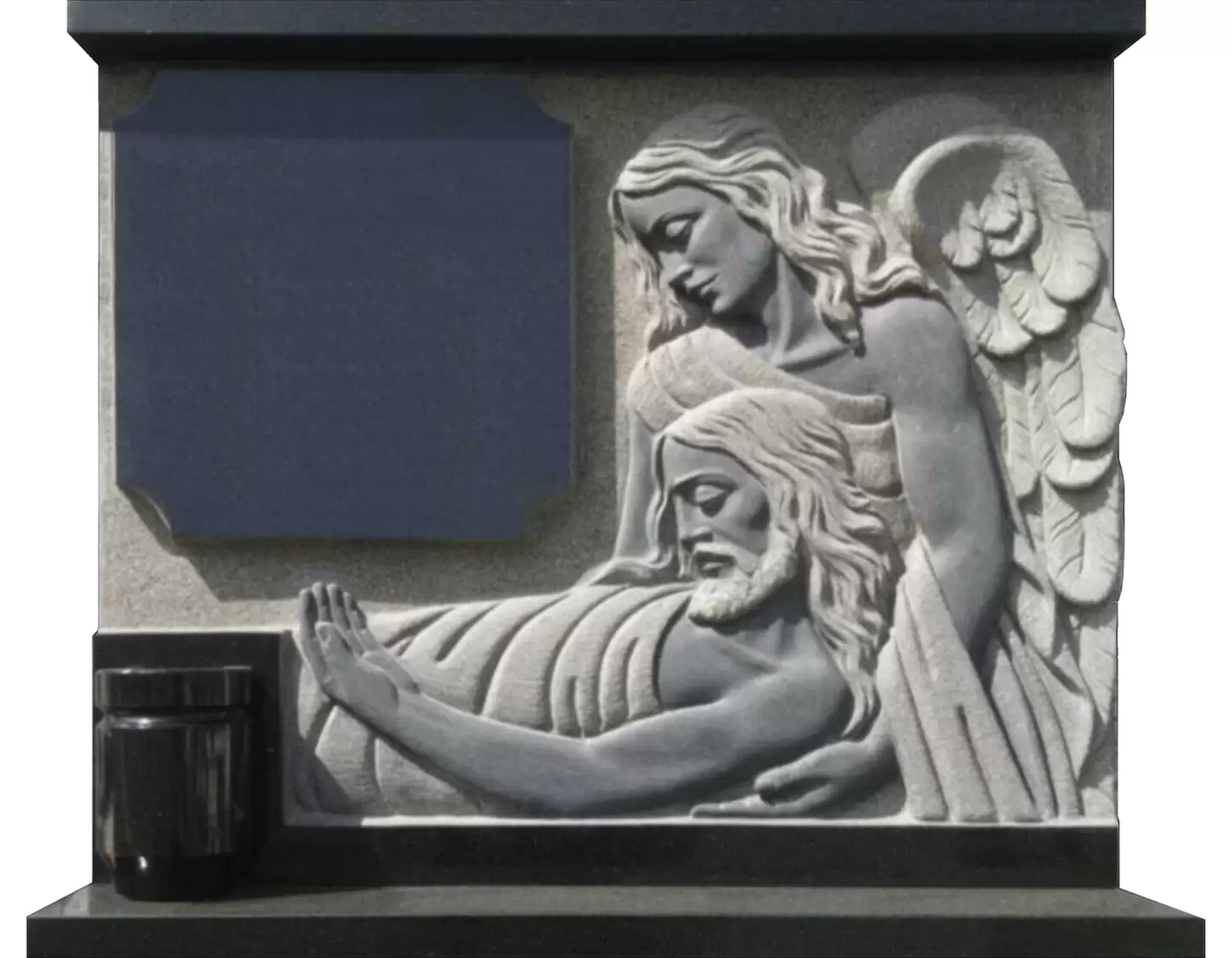 Ángel sosteniendo a Cristo tallado T.143