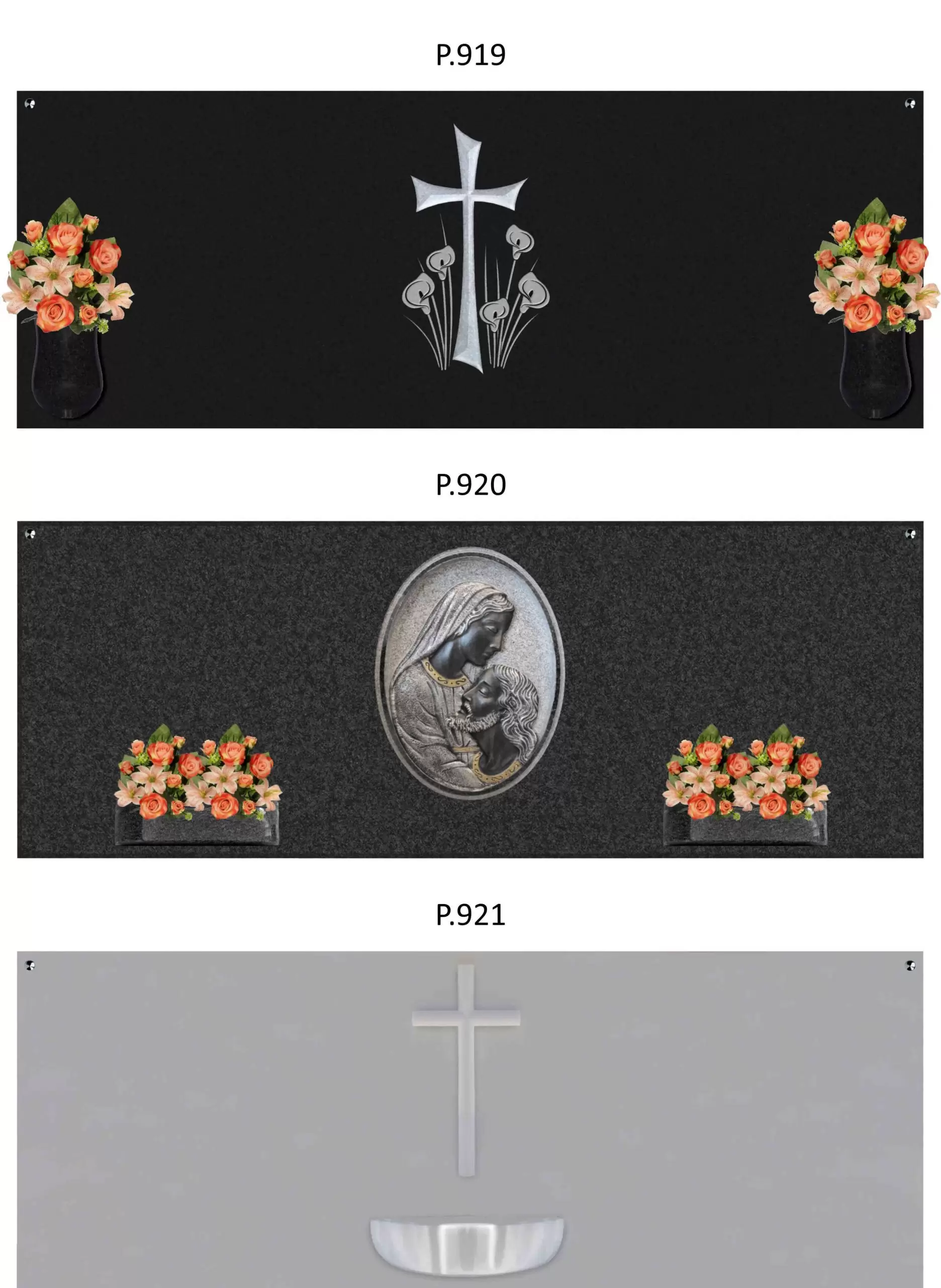 Lápidas dobles en horizontal P.919 - P.920 - P.921