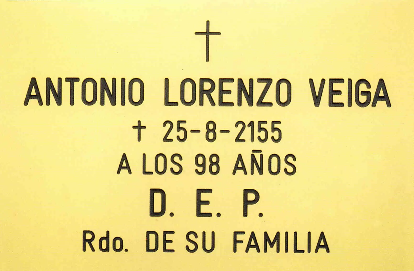 Placa de aluminio anodizado color dorado