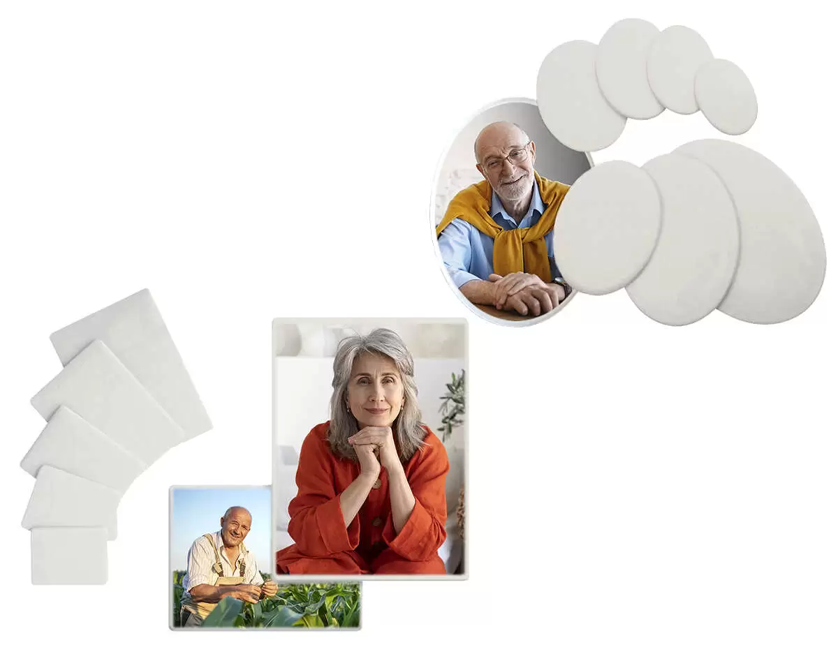 Fotos de porcelana ovaladas y rectangulares