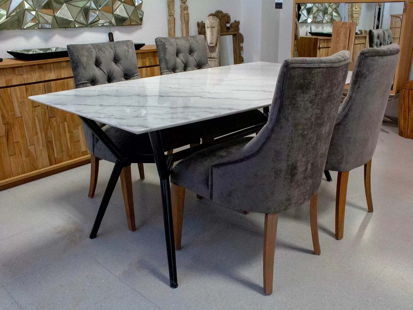 Mesa de mármol Blanco Macael