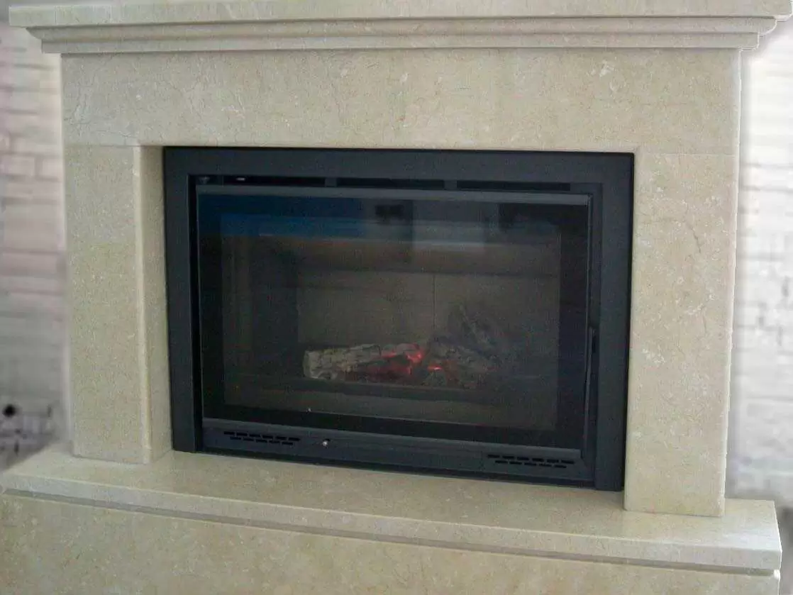 Revestimiento para chimenea de mármol Crema Marfil