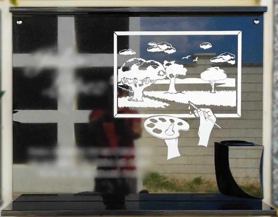 Lápida con cuadro personalizado