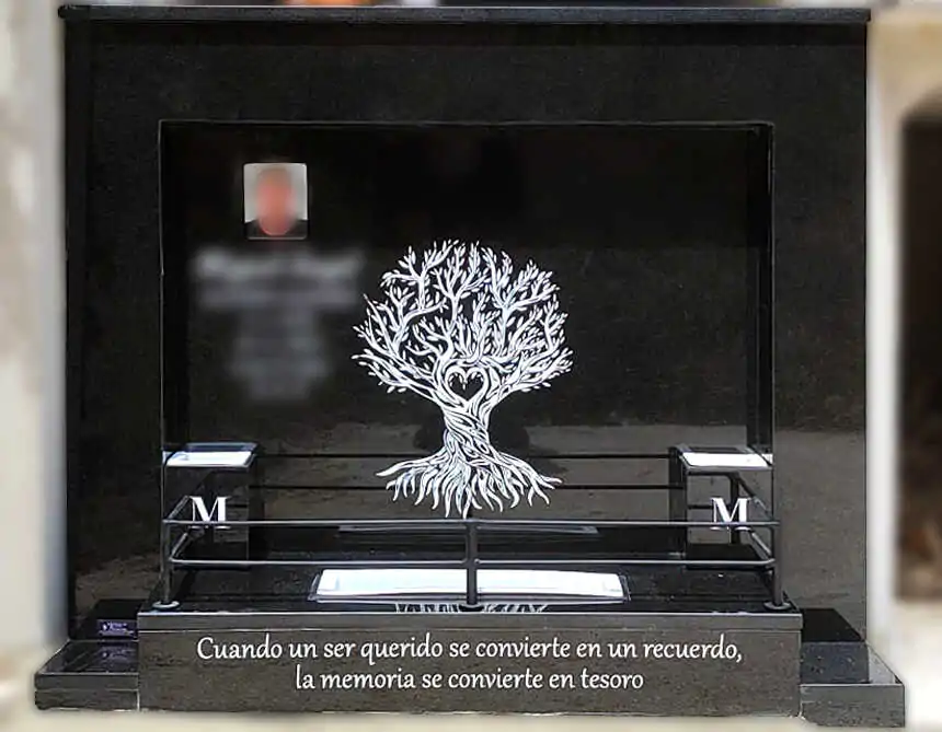 Lápida con árbol personalizado